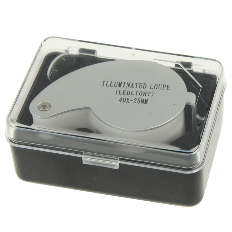 Lupa con iluminación LED de 40X-25MM/lupa para joyería, 40X