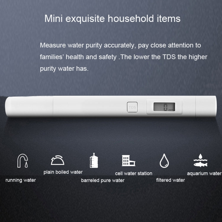 Original Xiaomi Superb preciso Mini exquisito fácil de usar probador de pureza del agua probador TDS de calidad del agua, Original Xiaomi Water Tester