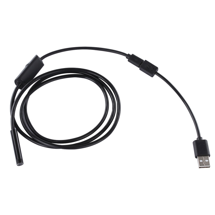 Cámara de inspección de tubo de serpiente con endoscopio micro USB a prueba de agua con 6 LED para teléfono Android OTG, longitud: 1 m, diámetro de lente: 7 mm, 7mm