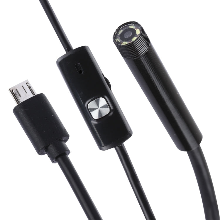 Cámara de inspección de tubo de serpiente con endoscopio micro USB a prueba de agua con 6 LED para teléfono Android OTG, longitud: 1 m, diámetro de lente: 7 mm, 7mm