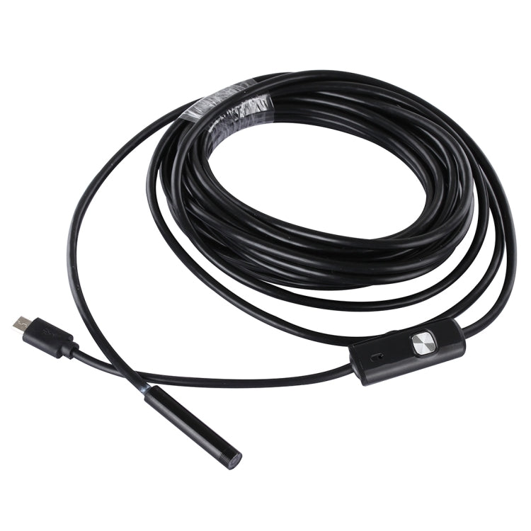 Cámara de inspección de tubo de serpiente con endoscopio micro USB a prueba de agua con 6 LED para teléfono Android OTG, longitud: 5 m, diámetro de lente: 7 mm, 7mm