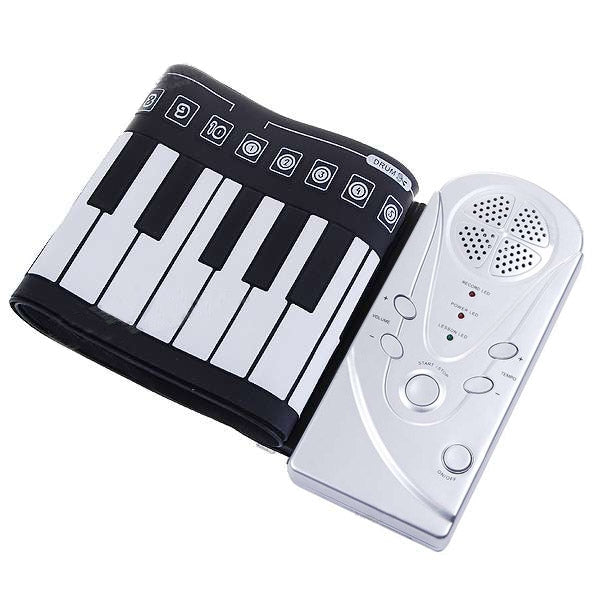 Piano portátil enrollable con teclado suave de 49 teclas, 49 Standard Keys  White