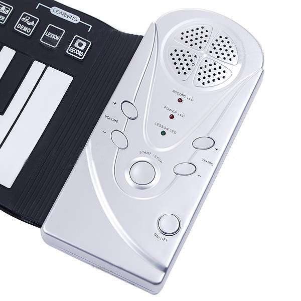 Piano portátil enrollable con teclado suave de 49 teclas, 49 Standard Keys  White