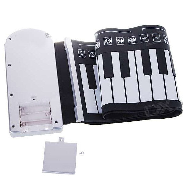 Piano portátil enrollable con teclado suave de 49 teclas, 49 Standard Keys  White