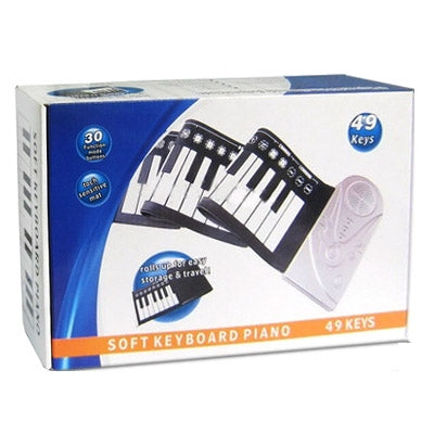 Piano portátil enrollable con teclado suave de 49 teclas, 49 Standard Keys  White