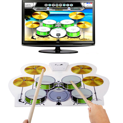 MD-1008 Batería enrollable suave MIDI USB 2.0, tamaño: 46 x 31 cm, Electronic Drum  MD-1008