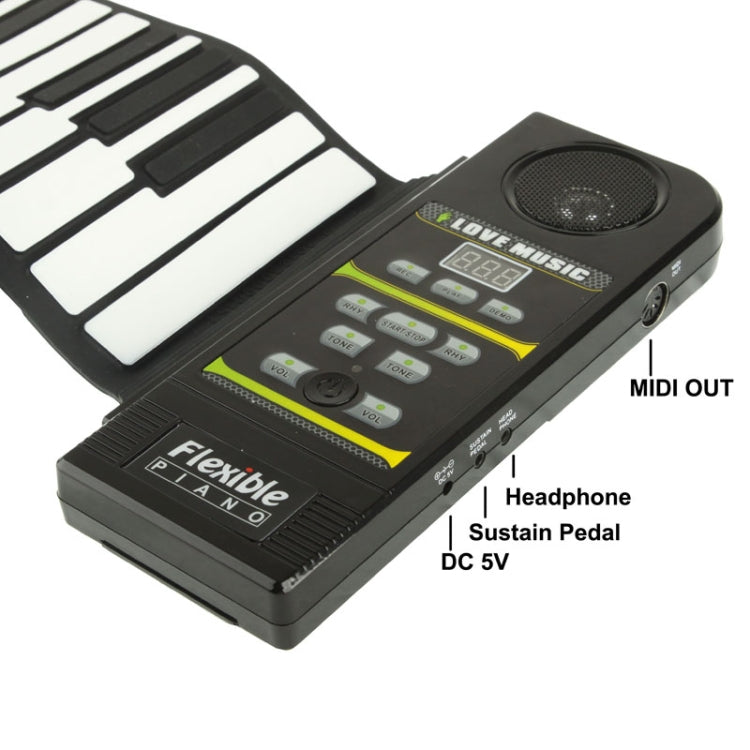 Piano enrollable flexible de silicona MIDI portátil de 88 teclas, teclado: 133 x 14,2 x 0,6 cm, 88 Keys Roll Up Piano