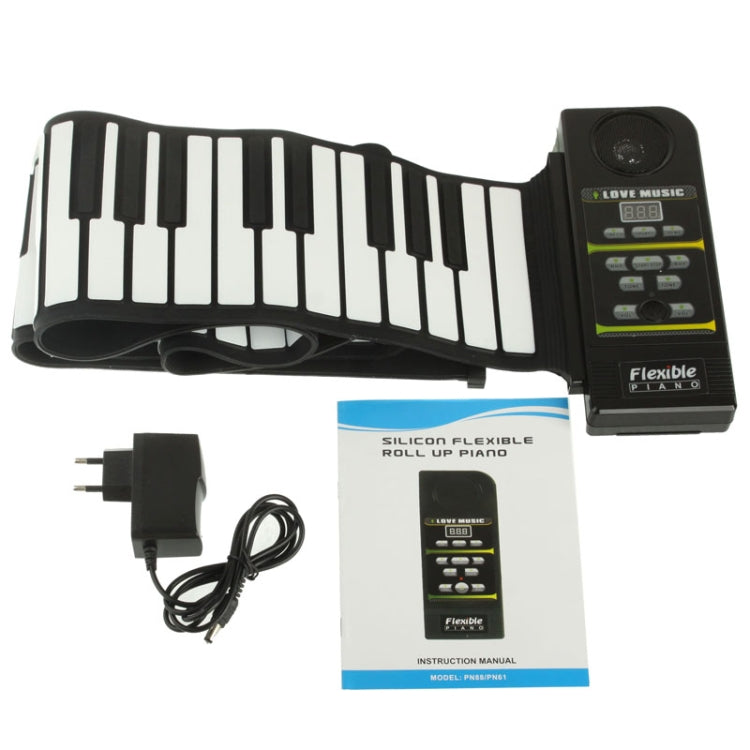 Piano enrollable flexible de silicona MIDI portátil de 88 teclas, teclado: 133 x 14,2 x 0,6 cm, 88 Keys Roll Up Piano