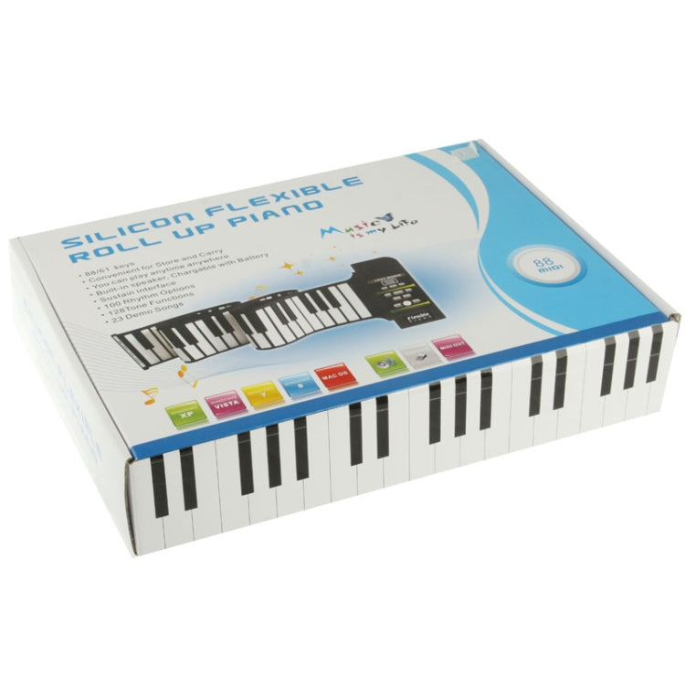 Piano enrollable flexible de silicona MIDI portátil de 88 teclas, teclado: 133 x 14,2 x 0,6 cm, 88 Keys Roll Up Piano