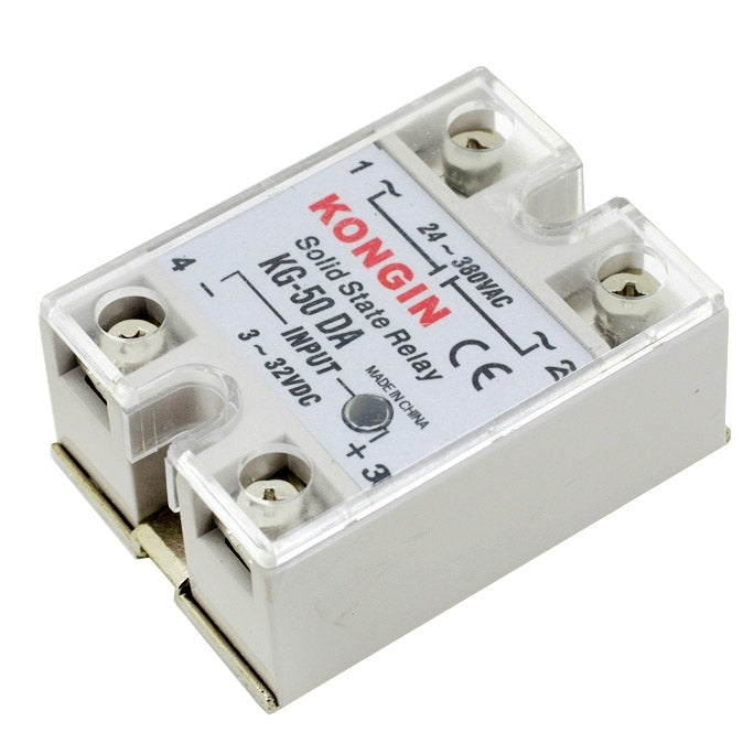 Relé de estado sólido SSR-40DA AC 24-480V para controlador de temperatura PID, entrada: DC 3-32V, KG-50DA