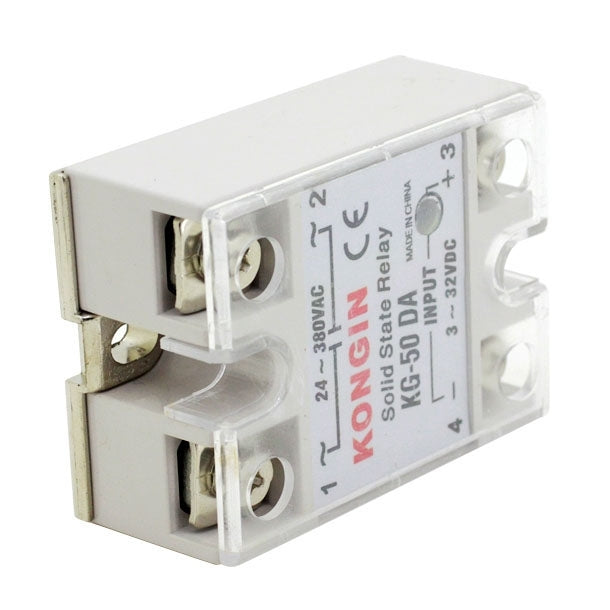 Relé de estado sólido SSR-40DA AC 24-480V para controlador de temperatura PID, entrada: DC 3-32V, KG-50DA
