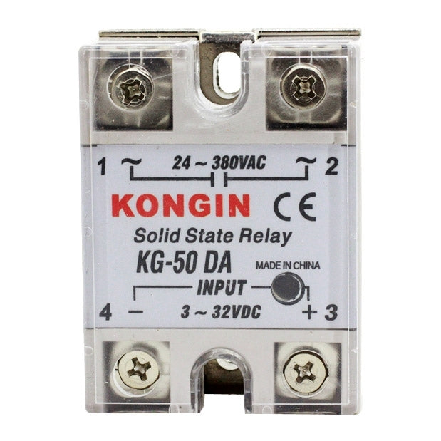 Relé de estado sólido SSR-40DA AC 24-480V para controlador de temperatura PID, entrada: DC 3-32V, KG-50DA