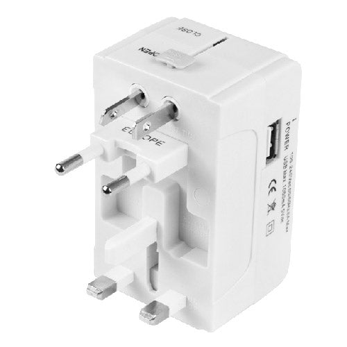 933L 4 en 1 (EU + UK + AU + US Plug) Adaptador de viaje con cargador USB universal