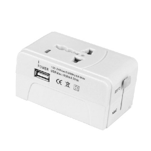 933L 4 en 1 (EU + UK + AU + US Plug) Adaptador de viaje con cargador USB universal