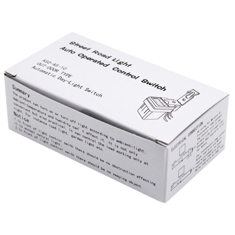 AS-10 220V 10A Interruptor de control del sensor de alumbrado público de encendido y apagado automático a prueba de agua
