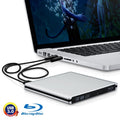 Unidad de Blu-ray regrabable portátil de DVD/CD de aleación de aluminio USB 3,0 para SATA ODD/HDD de 12,7mm, Plug and Play, Blu-ray Drive (Silver), Blu-ray Drive (Red)