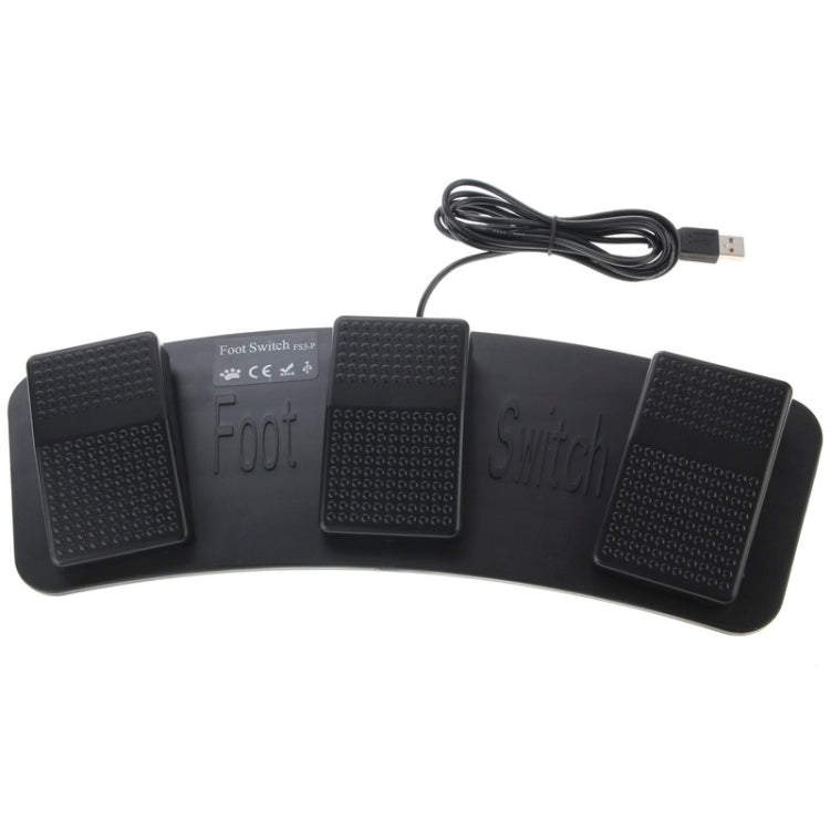 Interruptor de pie de triple acción USB para PC, 2 Foot Switch