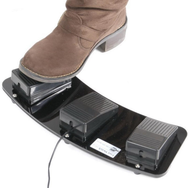 Interruptor de pie de triple acción USB para PC, 2 Foot Switch