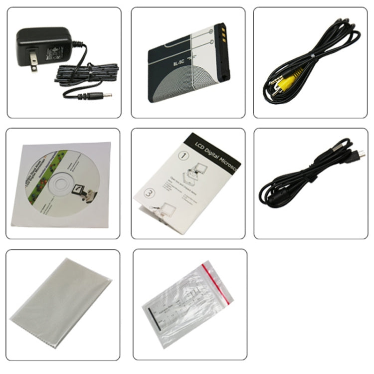 Microscopio digital independiente LCD de 500X, 5 megapíxeles, 3,5 pulgadas, con 8 LED, compatible con tarjeta TF de hasta 32 G (DMS-038M), DMS-038M 500X