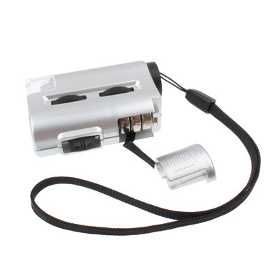 Microscopio de bolsillo 30X-60X con 2 luces LED/luz detectora de dinero, 30X-60X