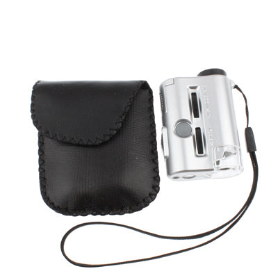 Microscopio de bolsillo 30X-60X con 2 luces LED/luz detectora de dinero, 30X-60X