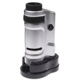 Microscopio de bolsillo con lente de zoom de aumento 20X - 40X con luz LED