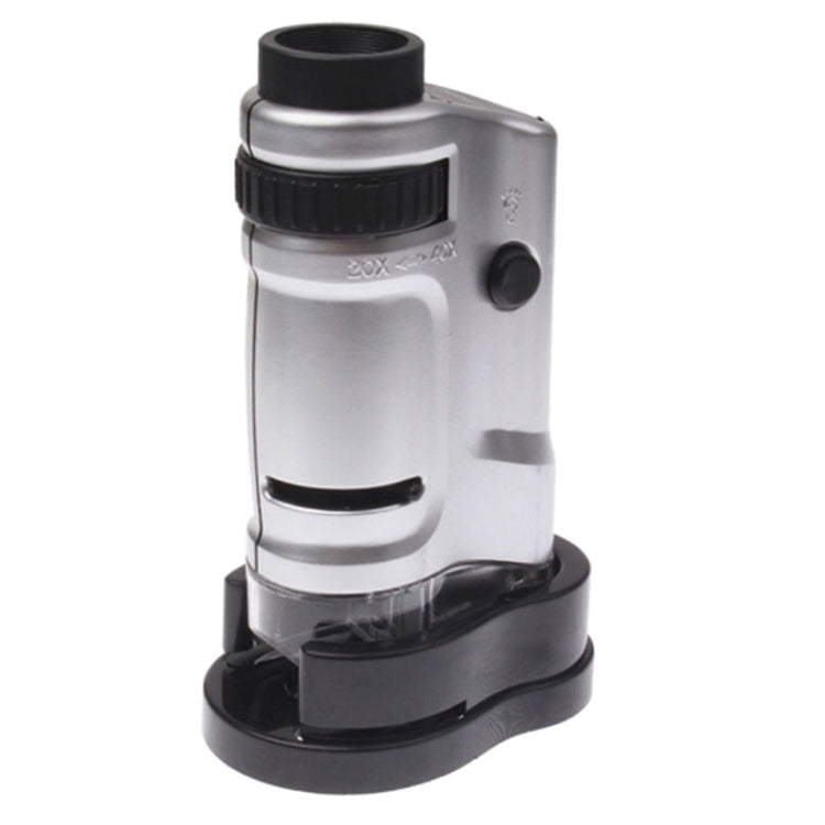 Microscopio de bolsillo con lente de zoom de aumento 20X - 40X con luz LED