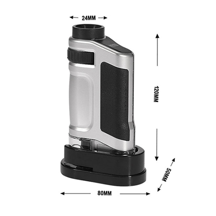 Microscopio de bolsillo con lente de zoom de aumento 20X - 40X con luz LED