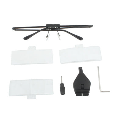 Gafas con lupa de 1,5X / 2,5X / 3,5X con luz LED, 3 Lens 1.5X-3.5X  (Black)