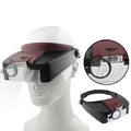 Lupa estilo diadema 1,5X / 3X / 8,5X / 10X con 2 luces LED, MG81007-A(Brown), MG81007-A(Grey)