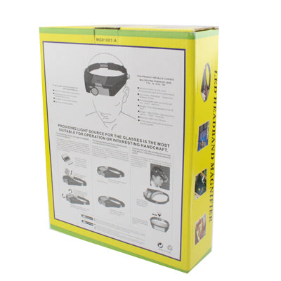 Lupa estilo diadema 1,5X / 3X / 8,5X / 10X con 2 luces LED, MG81007-A(Brown), MG81007-A(Grey)