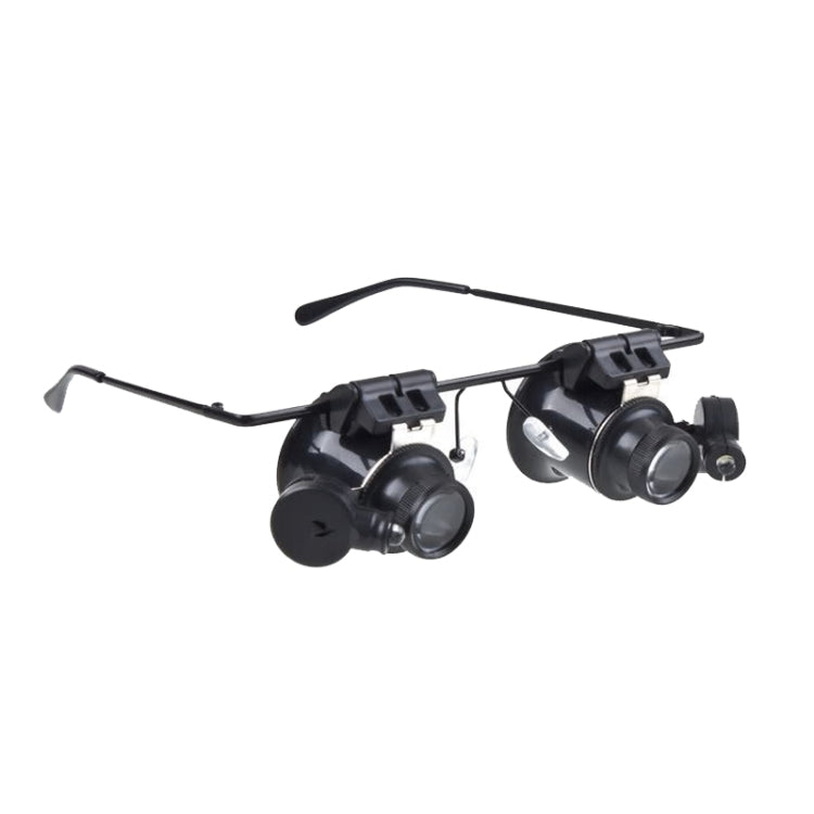 Lupa de reparación de relojes tipo gafas 20X con luz LED, Dual