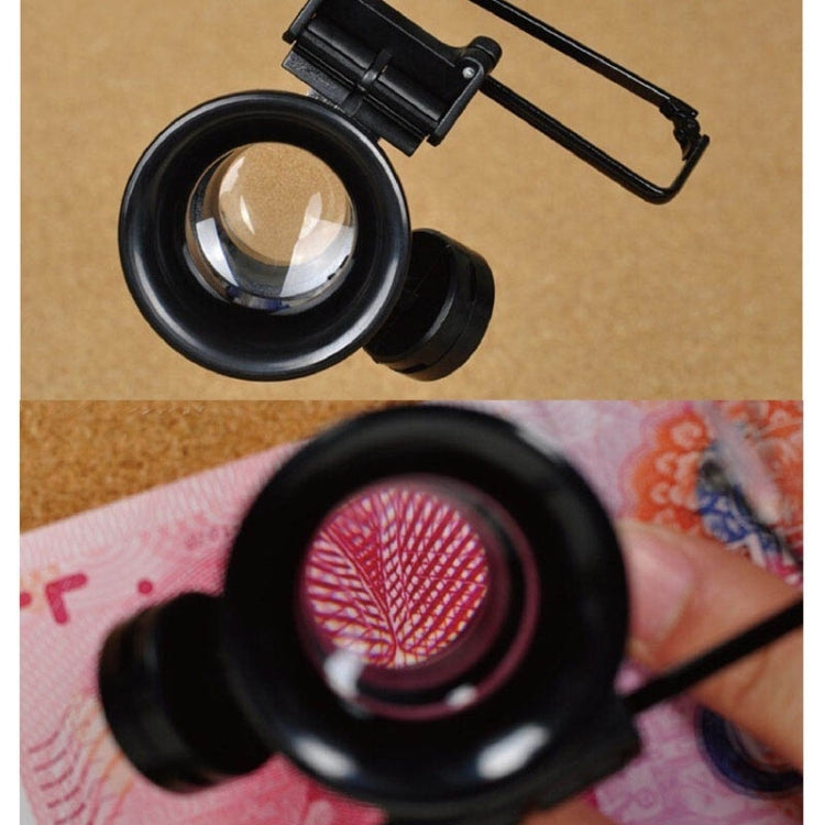 Lupa de reparación de relojes tipo gafas 20X con luz LED, Dual