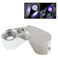 Lupa de lupa 10X con revestimiento metálico completo y 3 luces LED para detección de moneda e identificación de joyas, 10X (3 LED)