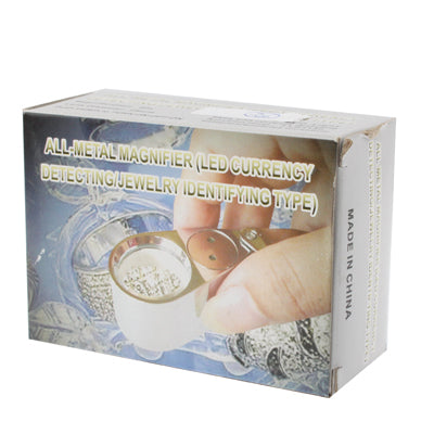 Lupa de lupa 10X con revestimiento metálico completo y 3 luces LED para detección de moneda e identificación de joyas, 10X (3 LED)