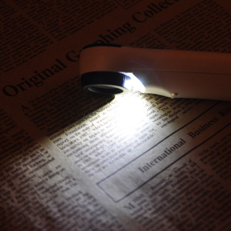 Lupa portátil estilo signo de exclamación 40X con luz de 2 LED, 40X