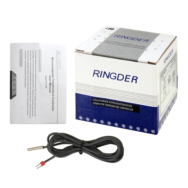 Controlador de temperatura LCD digital RC-110M Regulador de termostato termopar con termómetro de sensor, rango de temperatura: -40 a 110 grados Celsius