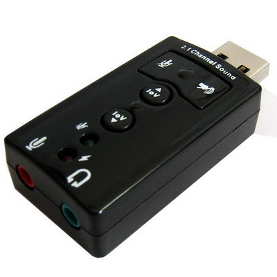 Adaptador de sonido USB de 2.1 canales, Plastic 2.1 Channel Black