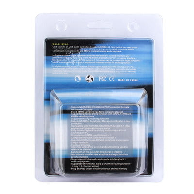 Controlador de audio de sonido USB óptico de 5.1 canales