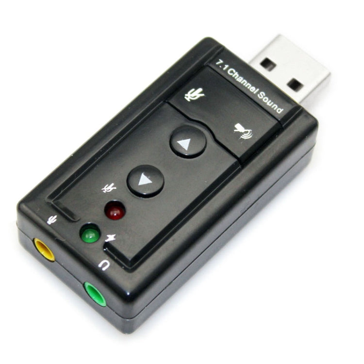 Adaptador externo de tarjeta de sonido de audio virtual 3D USB 2.0 de 7.1 canales, Plastic 7.1 Channel Black