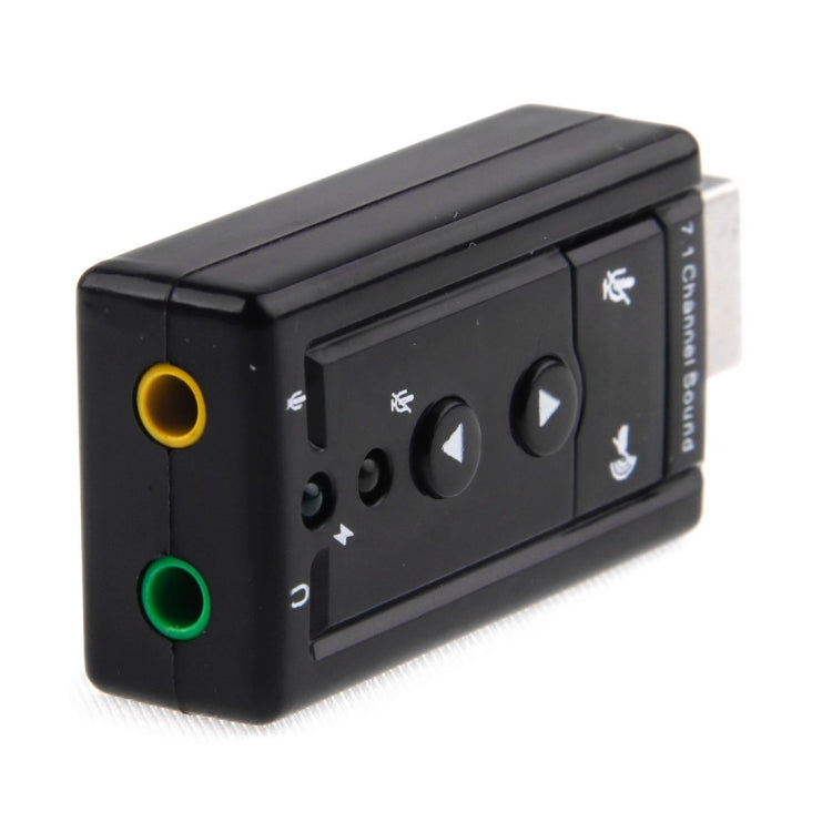 Adaptador externo de tarjeta de sonido de audio virtual 3D USB 2.0 de 7.1 canales, Plastic 7.1 Channel Black