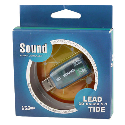 Adaptador de tarjeta de sonido externa USB DSP 5.1 Canal mono, Plastic 5.1 Channel Blue