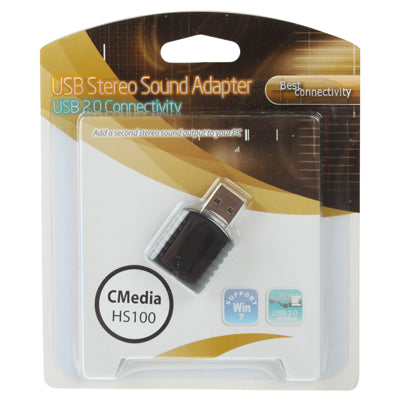 Adaptador de sonido estéreo USB 2.0, no requiere alimentación externa, Plastic 5.1 Channel Black