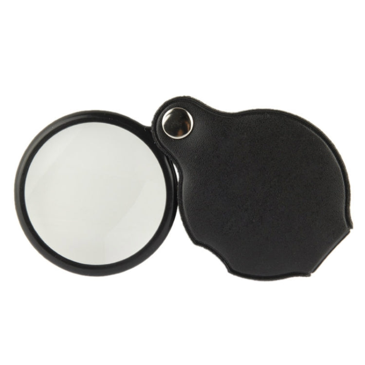 10 Uds 5X 50mm lupa de bolsillo plegable lupa bolsillo Spiegel, Leather Folding 5X