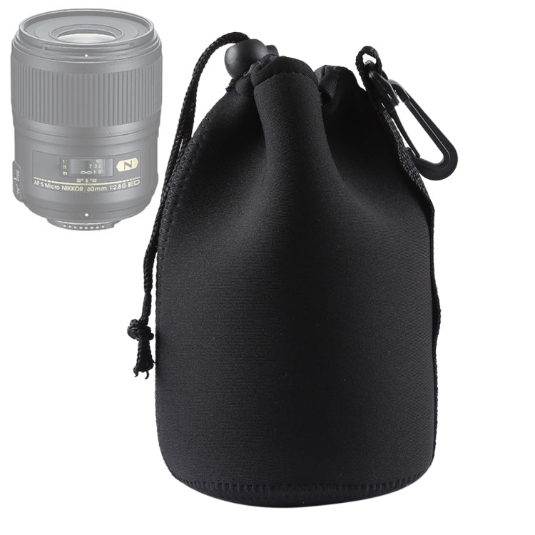 Bolsa de transporte para lentes de cámara SLR de neopreno con mosquetón, tamaño: 10x18 cm, Size: 10x18cm