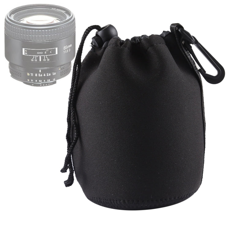 Bolsa de transporte para lentes de cámara SLR de neopreno con mosquetón, tamaño: 10x14 cm, Size: 10x14cm