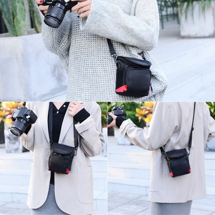 Mini bolso universal de tela para cámara digital con correa, tamaño: 115 x 105 x 155 mm, 11 x 10 x 15cm(Black)