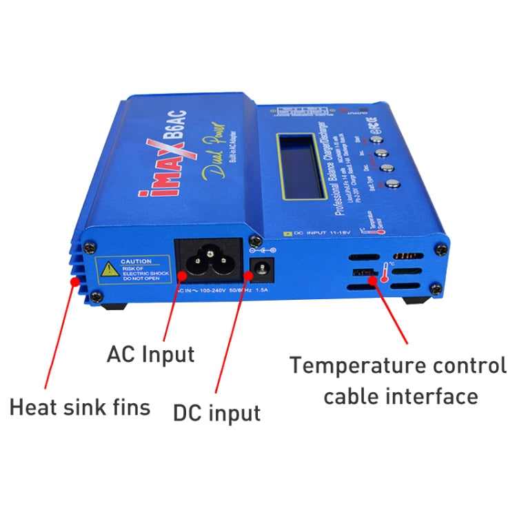 Cargador de equilibrio de batería iMAX B6AC LCD RC Lipo de 2,6 pulgadas (100-240 V / enchufe de la UE), B6AC