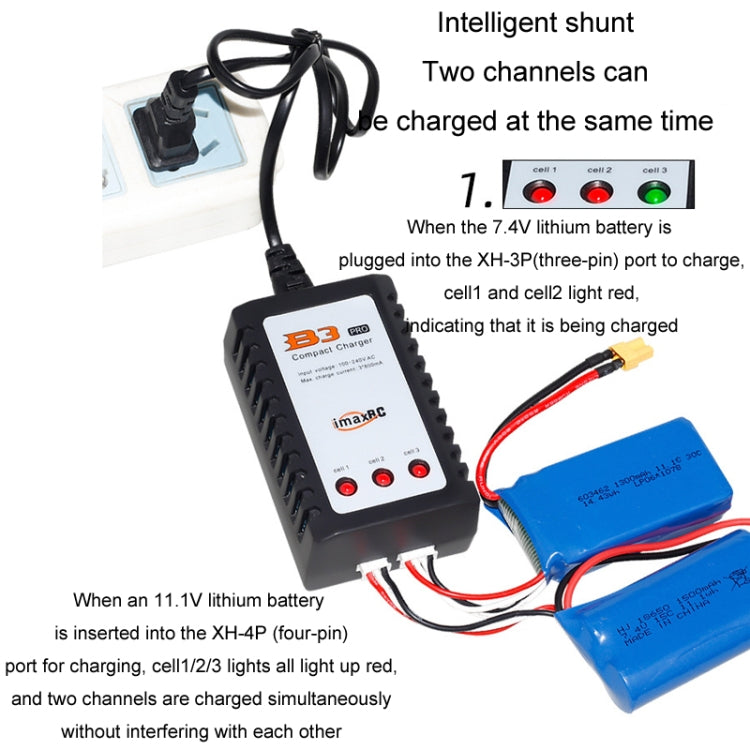 Cargador de equilibrio compacto ImaxRC B3 LiPo, EU Plug