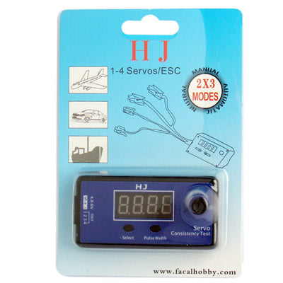 Probador de servo digital HJ / Probador de consistencia ESC para helicóptero R/C, HJ Digital Servo Tester